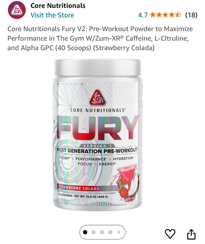 Core Nutritonals Fury