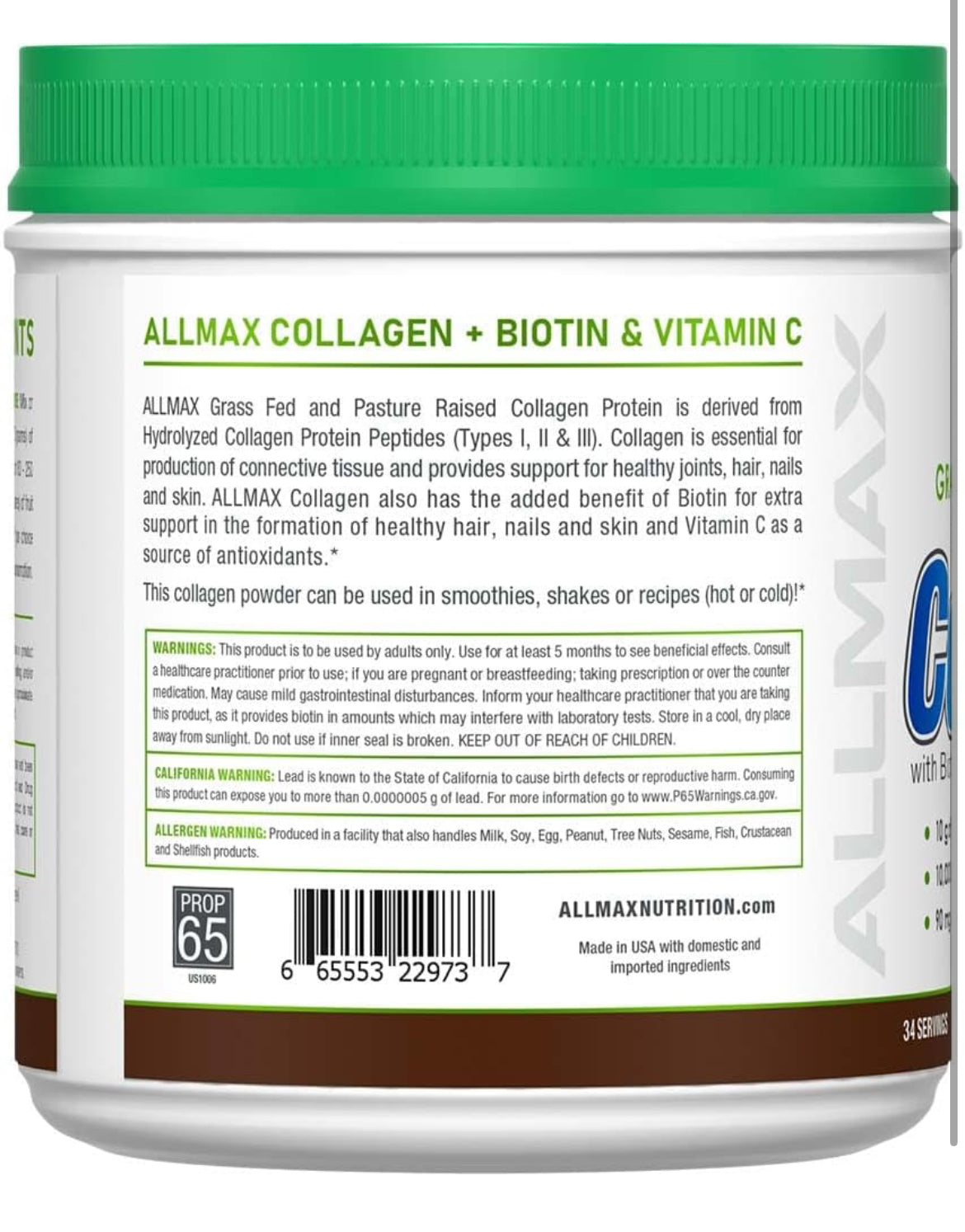 Allmax Grass Fed Collagen - Steel Suppliers