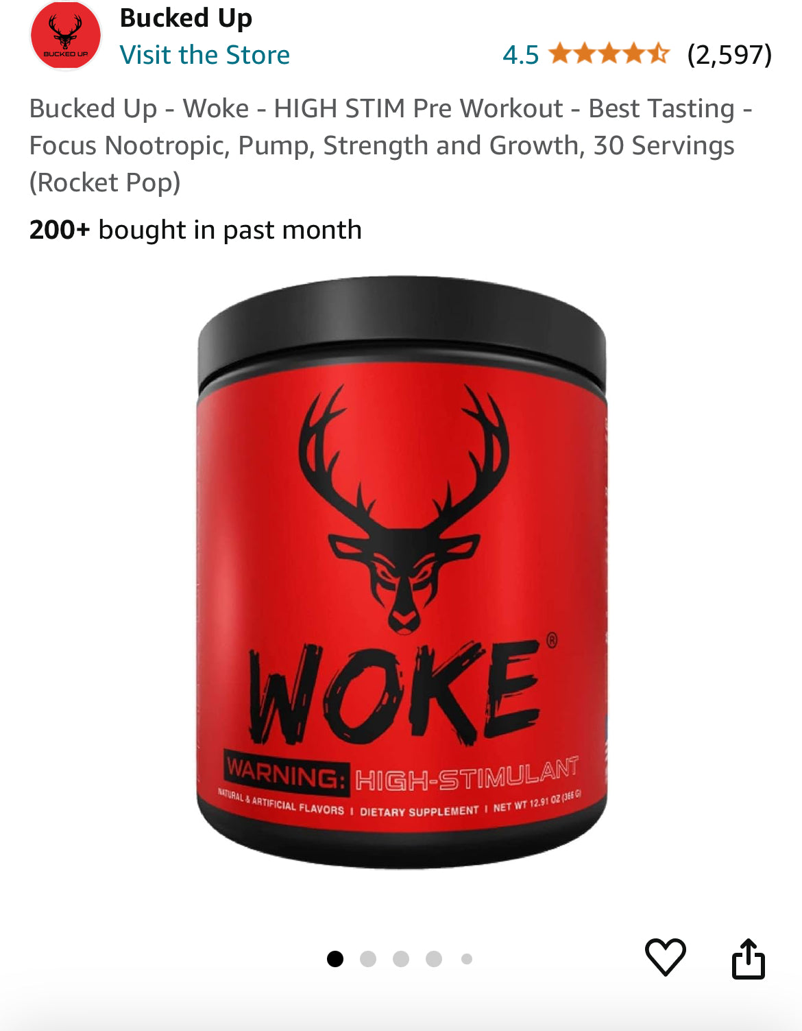 Bucked up Woke High Stim Preworkout