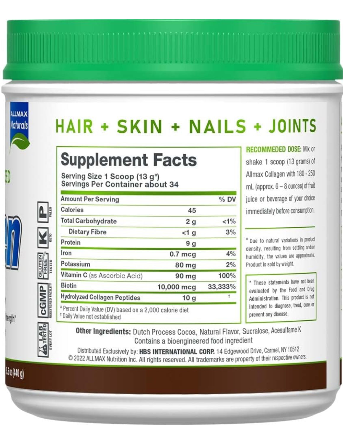 Allmax Grass Fed Collagen - Steel Suppliers