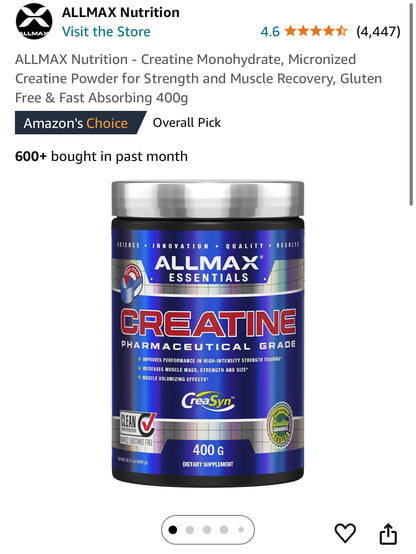 Allmax Creatine Monohydrate 400g