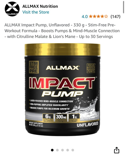 Allmax Impact Pump Preworkout