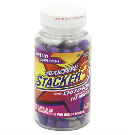Stacker 3 Metabolizing Fat Burner with Chitosan, Capsules, 100 Count Bottle